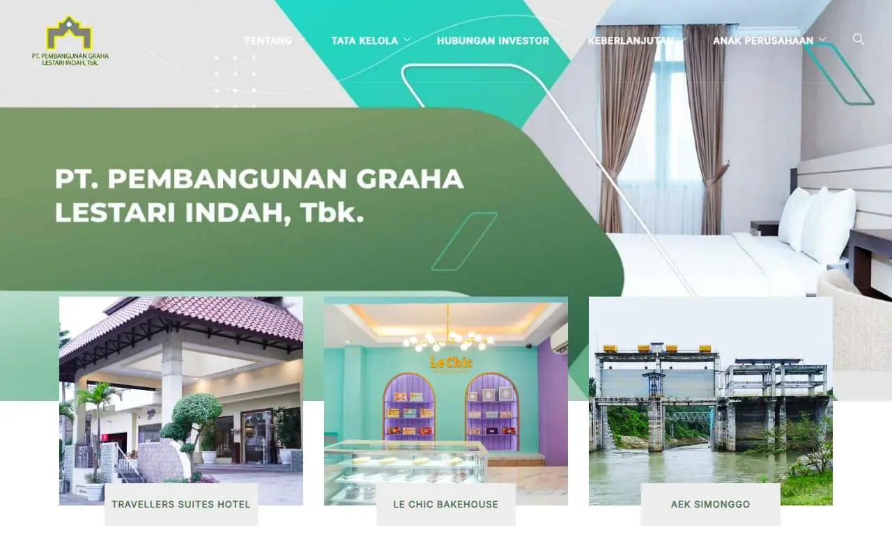 Tampilan website resmi Pembangunan Graha Lestari (ptpgli.co.id)