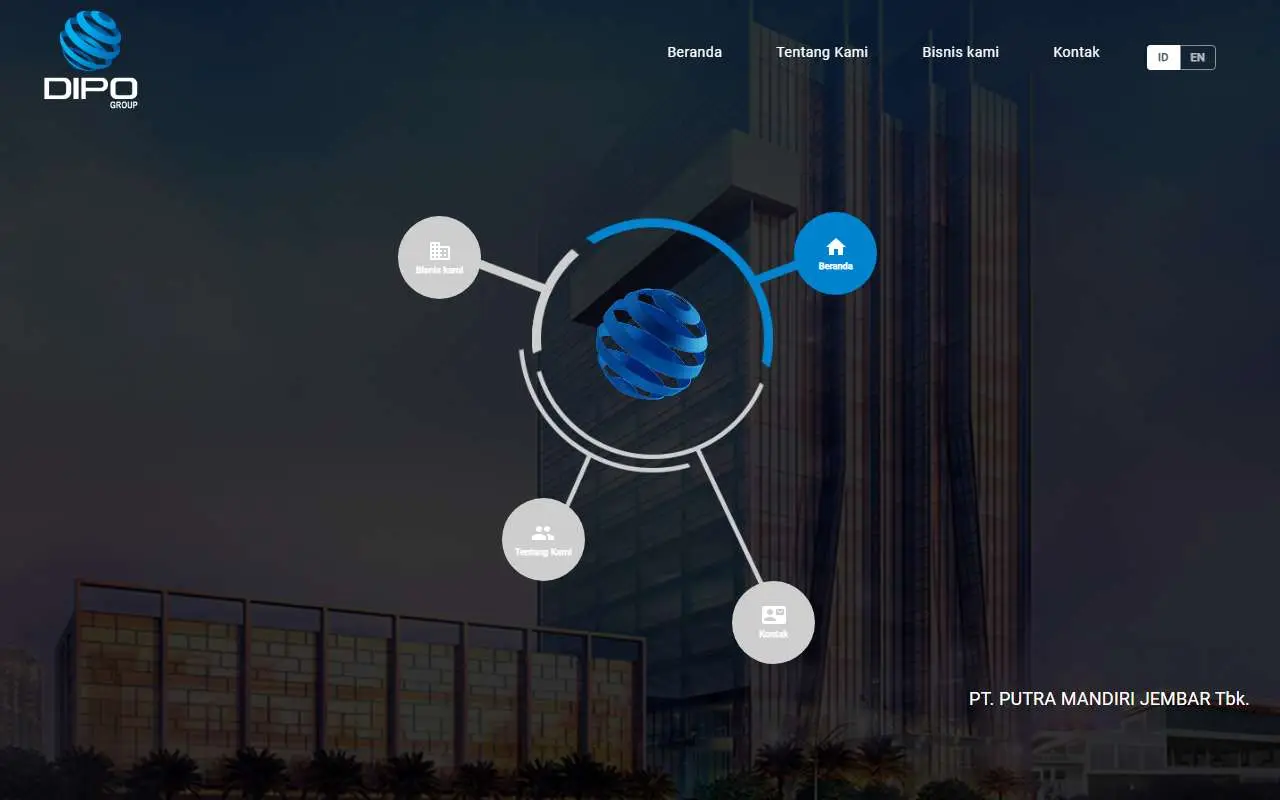 Tampilan website resmi Putra Mandiri Jembar (ptpmj.co.id)