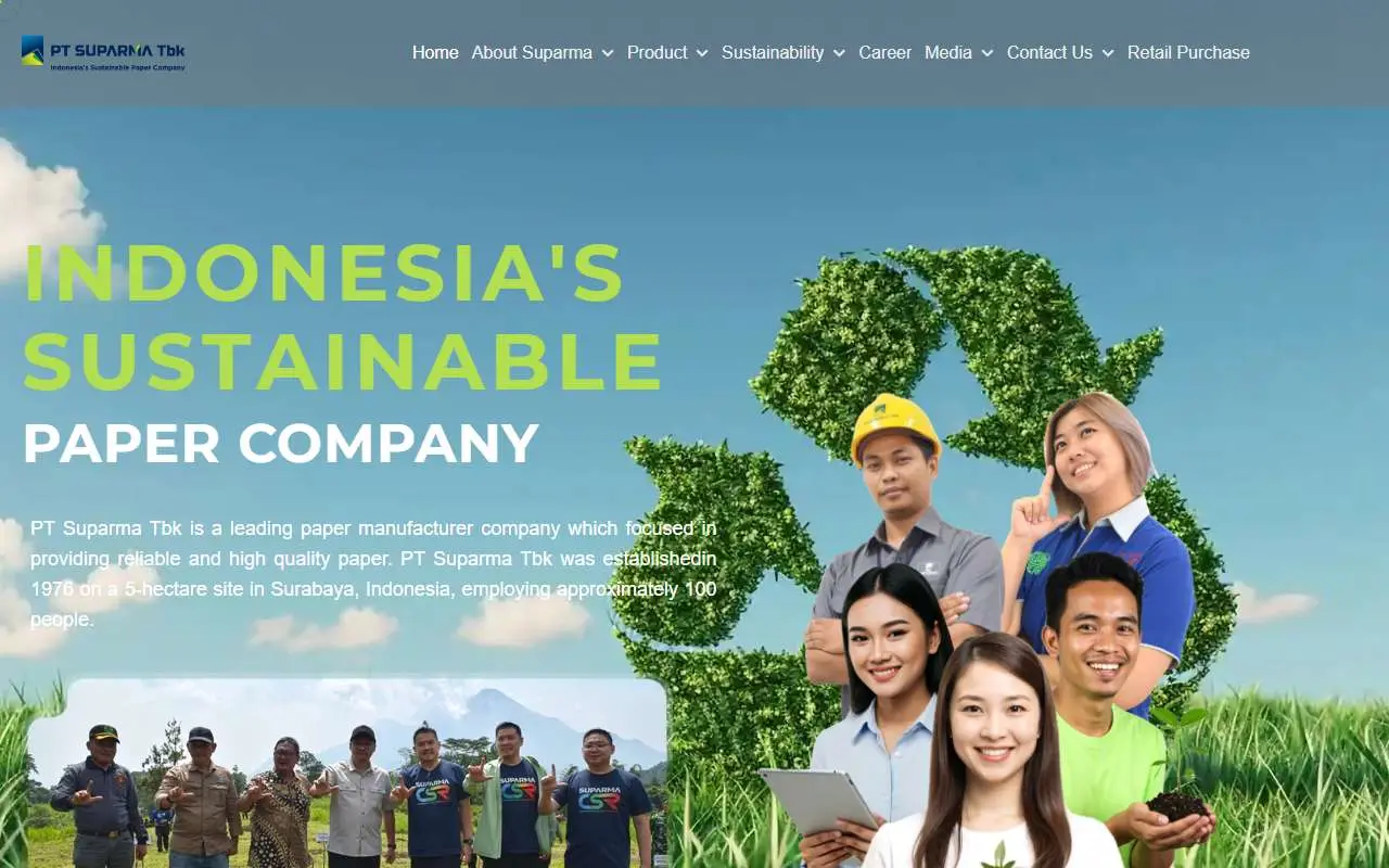 Tampilan website resmi Suparma Tbk (ptsuparmatbk.com)