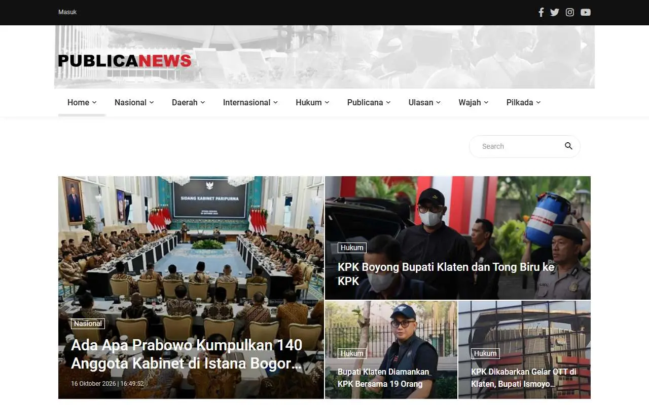 Tampilan website resmi Publica-news (publica-news.com)