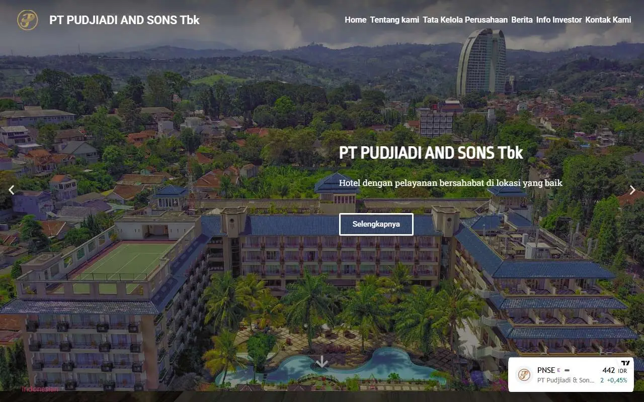 Tampilan website resmi Pudjiadi & Sons (pudjiadiandsons.co.id)