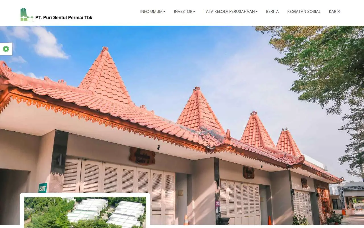 Tampilan website resmi Puri Sentul Permai (purisentulpermai.com)