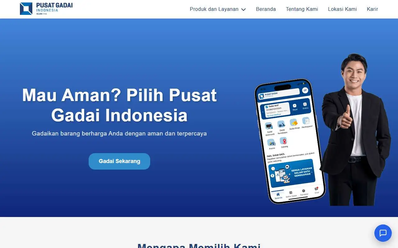 Tampilan website resmi Pusat Gadai Indonesia (pusatgadaiindonesia.id)