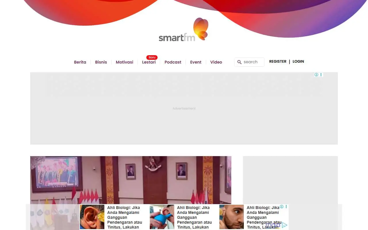 Tampilan website resmi Smart FM (smartfm.sonora.id)