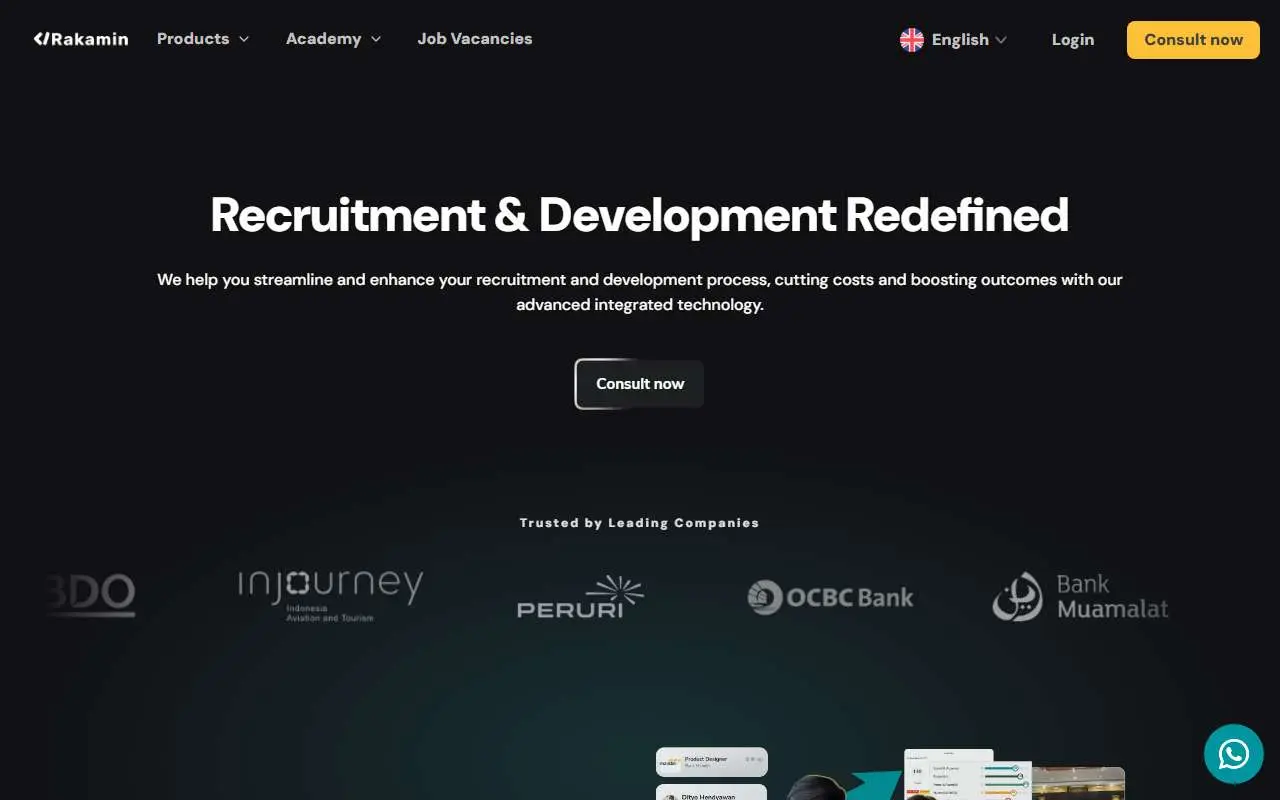 Tampilan website resmi Rakamin Academy (rakamin.com)