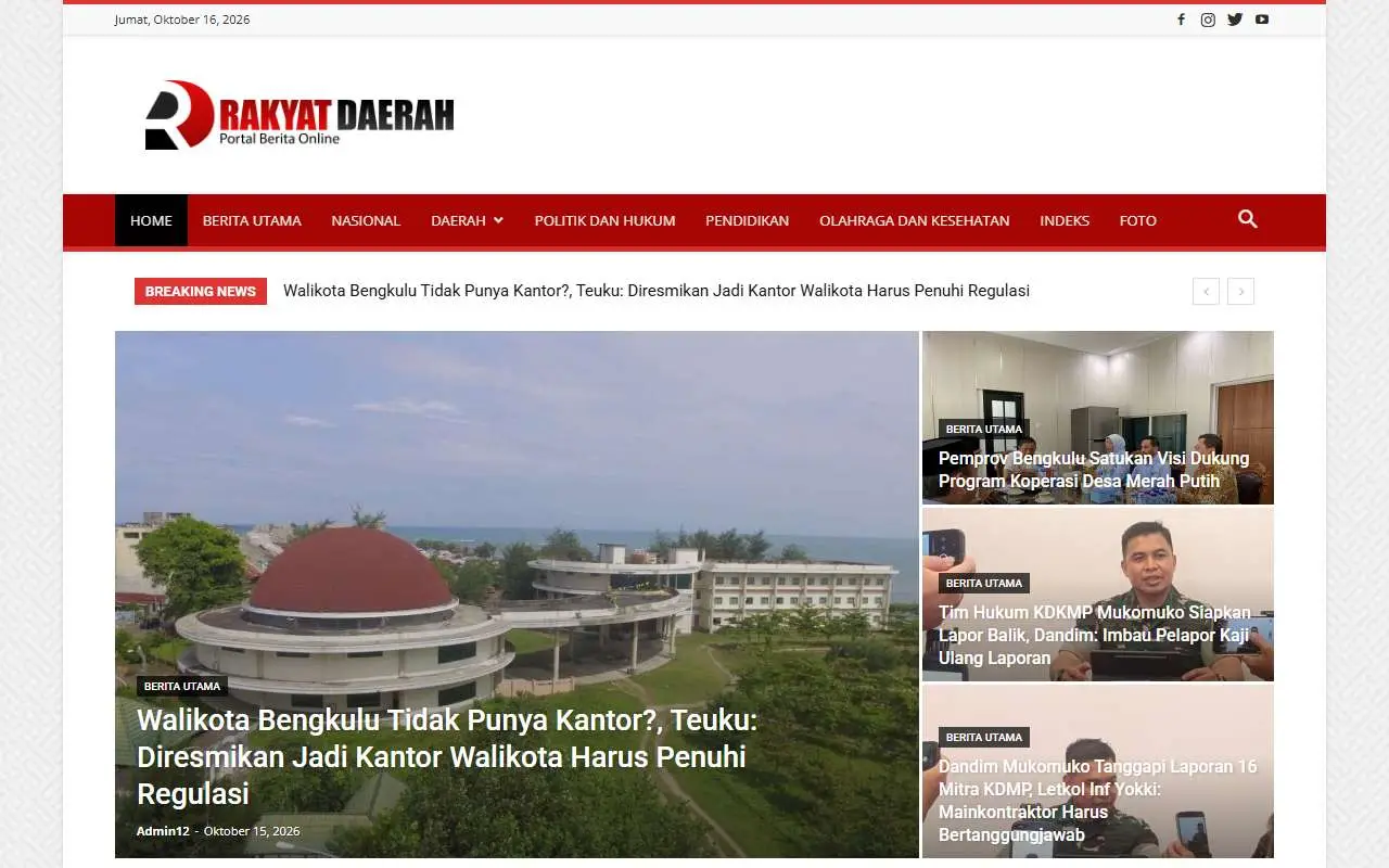 Tampilan website resmi Rakyat Daerah (rakyatdaerah.com)