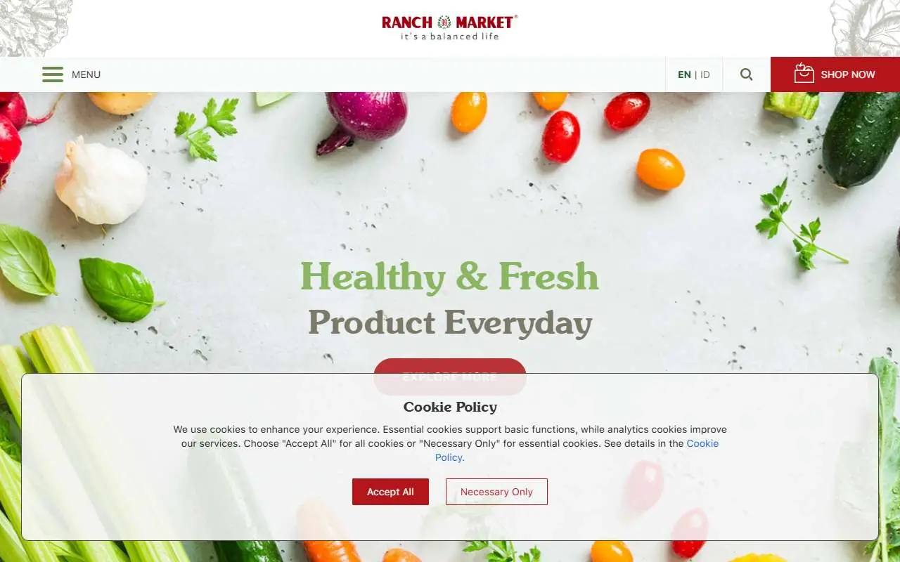 Tampilan website resmi Ranch Market (ranchmarket.co.id)
