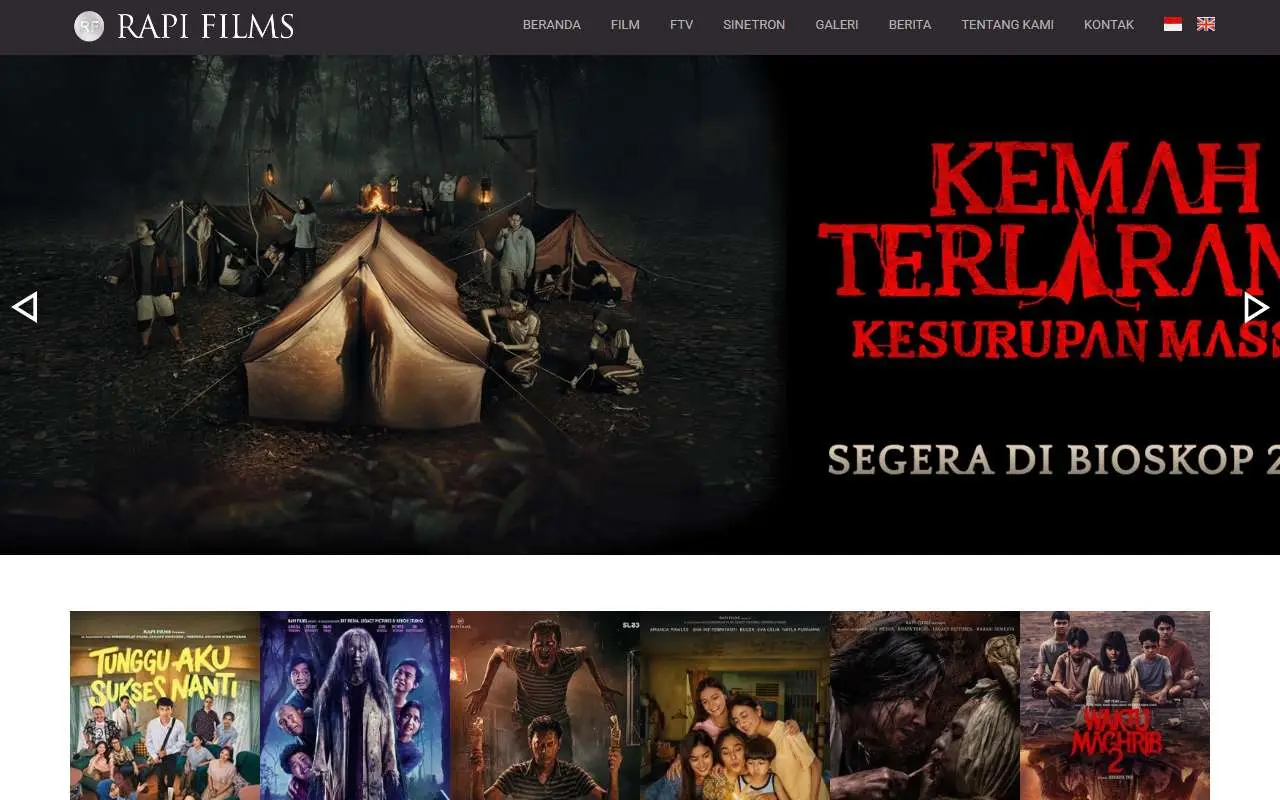 Tampilan website resmi Rapi Films (rapifilms.com)