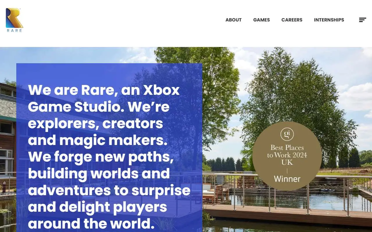 Tampilan website resmi Rare Ltd. (rare.co.uk)