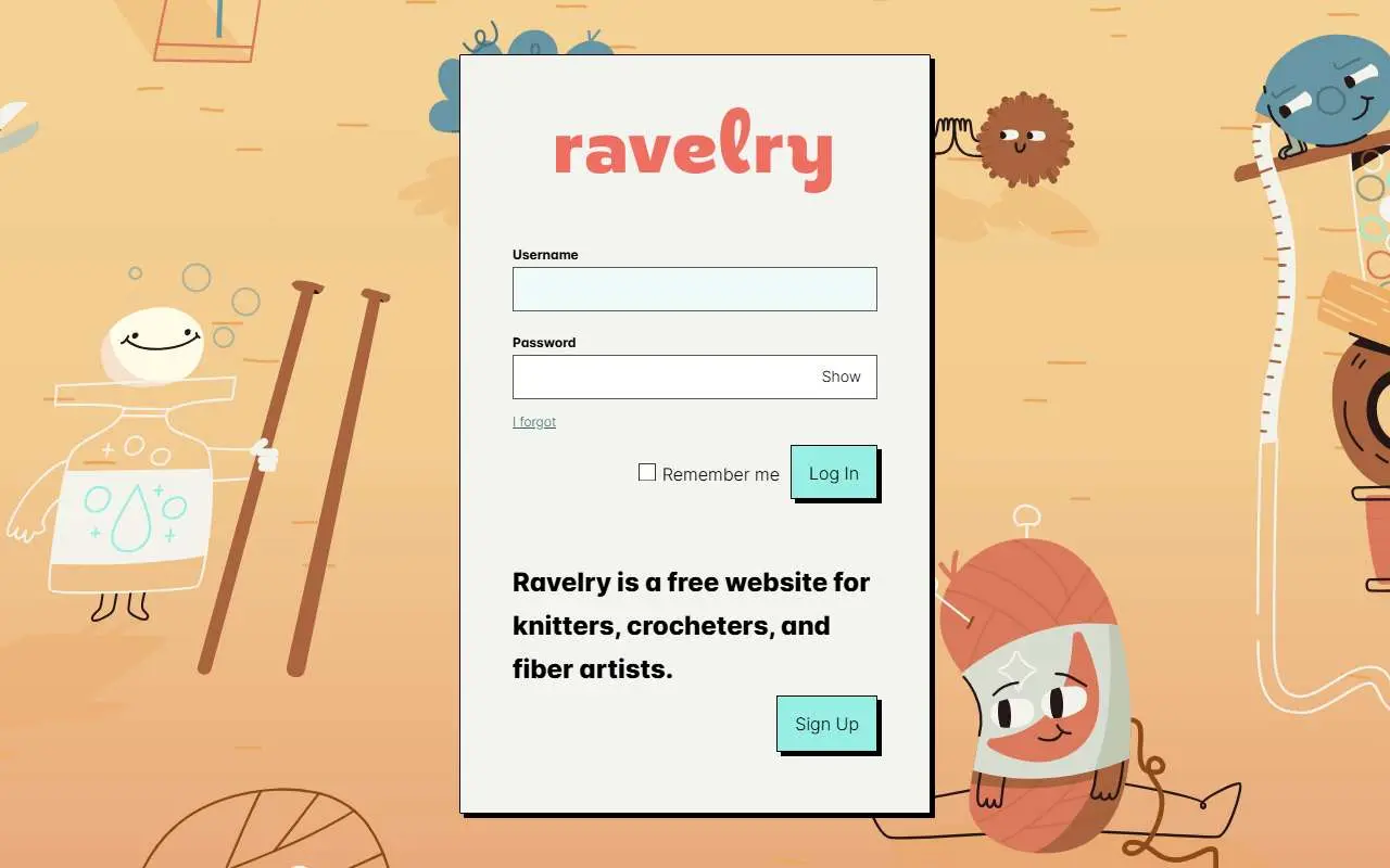 Tampilan website resmi Ravelry (ravelry.com)
