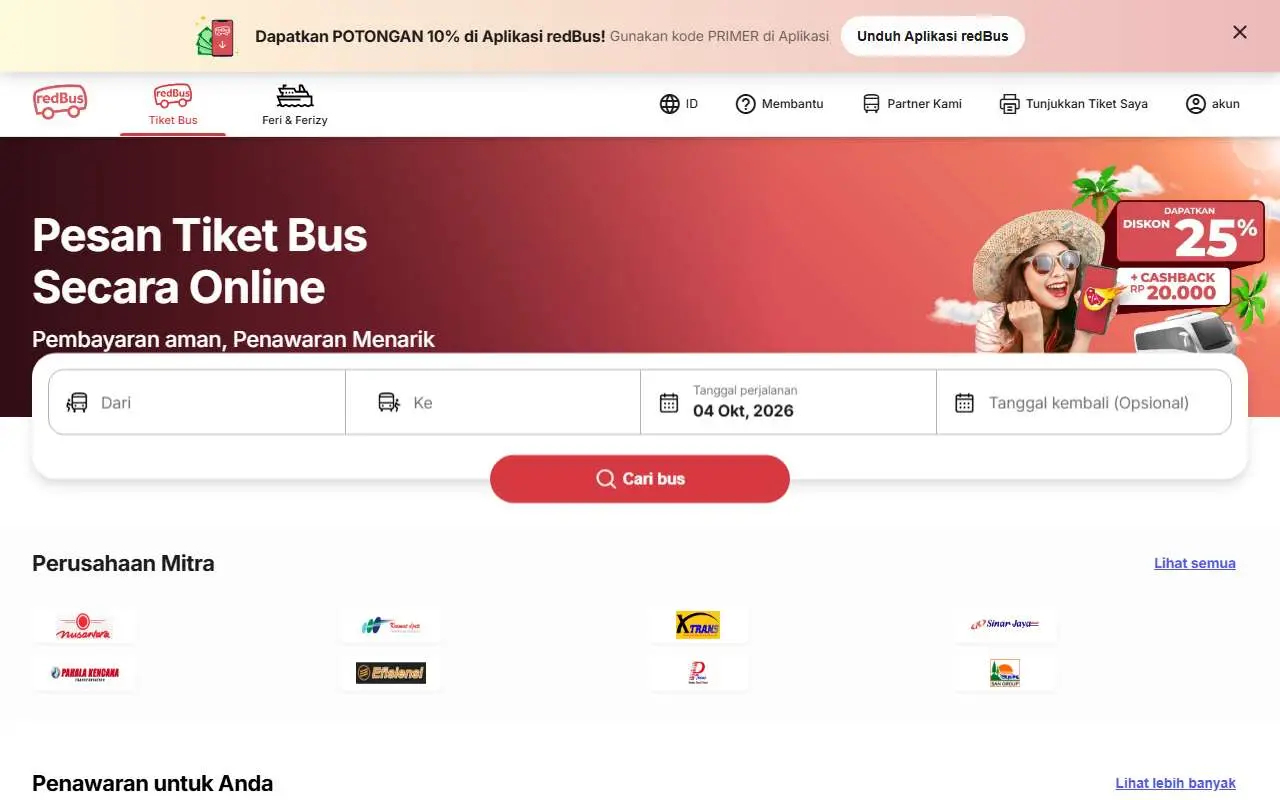 Tampilan website resmi redBus Indonesia (redbus.id)