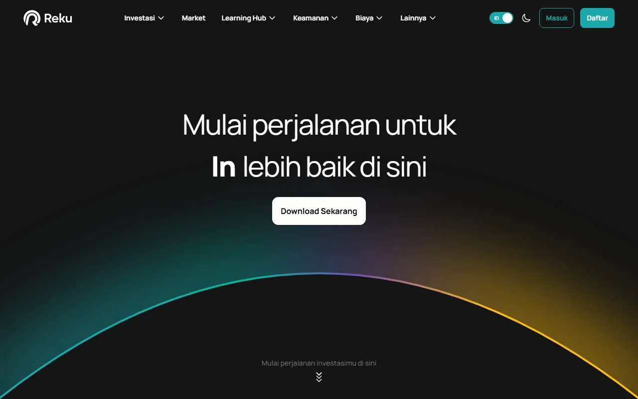 Tampilan website resmi Reku (reku.id)