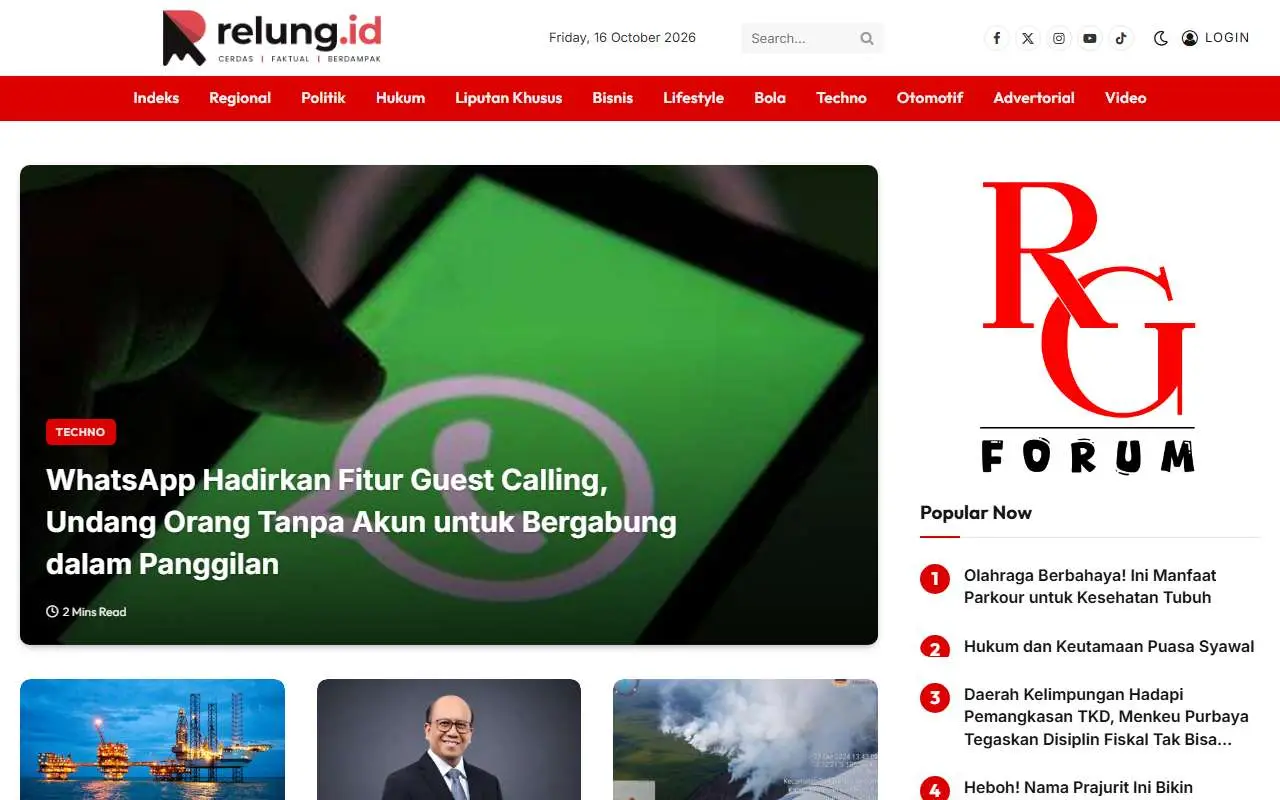 Tampilan website resmi Relung (relung.id)