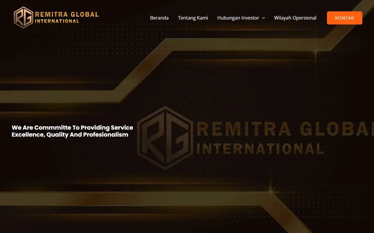 Tampilan website resmi Mitra Komunikasi Nusantara (remitraglobi.co.id)