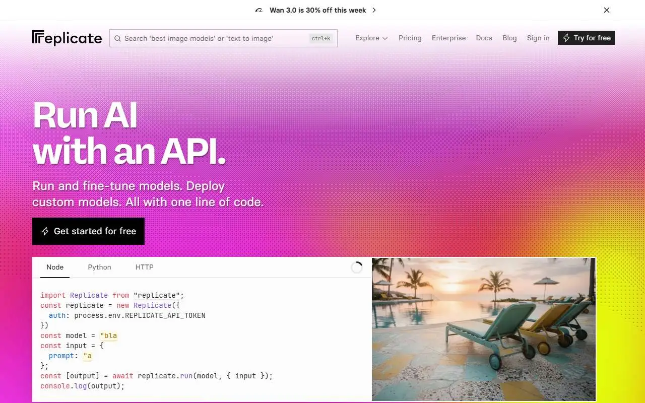 Tampilan website resmi Replicate (replicate.com)