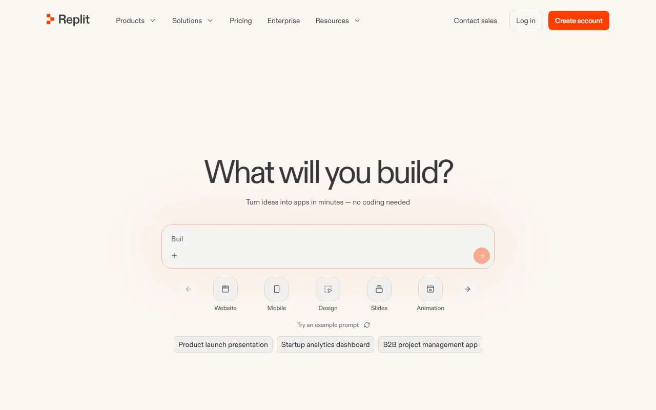 Tampilan website resmi Replit (replit.com)