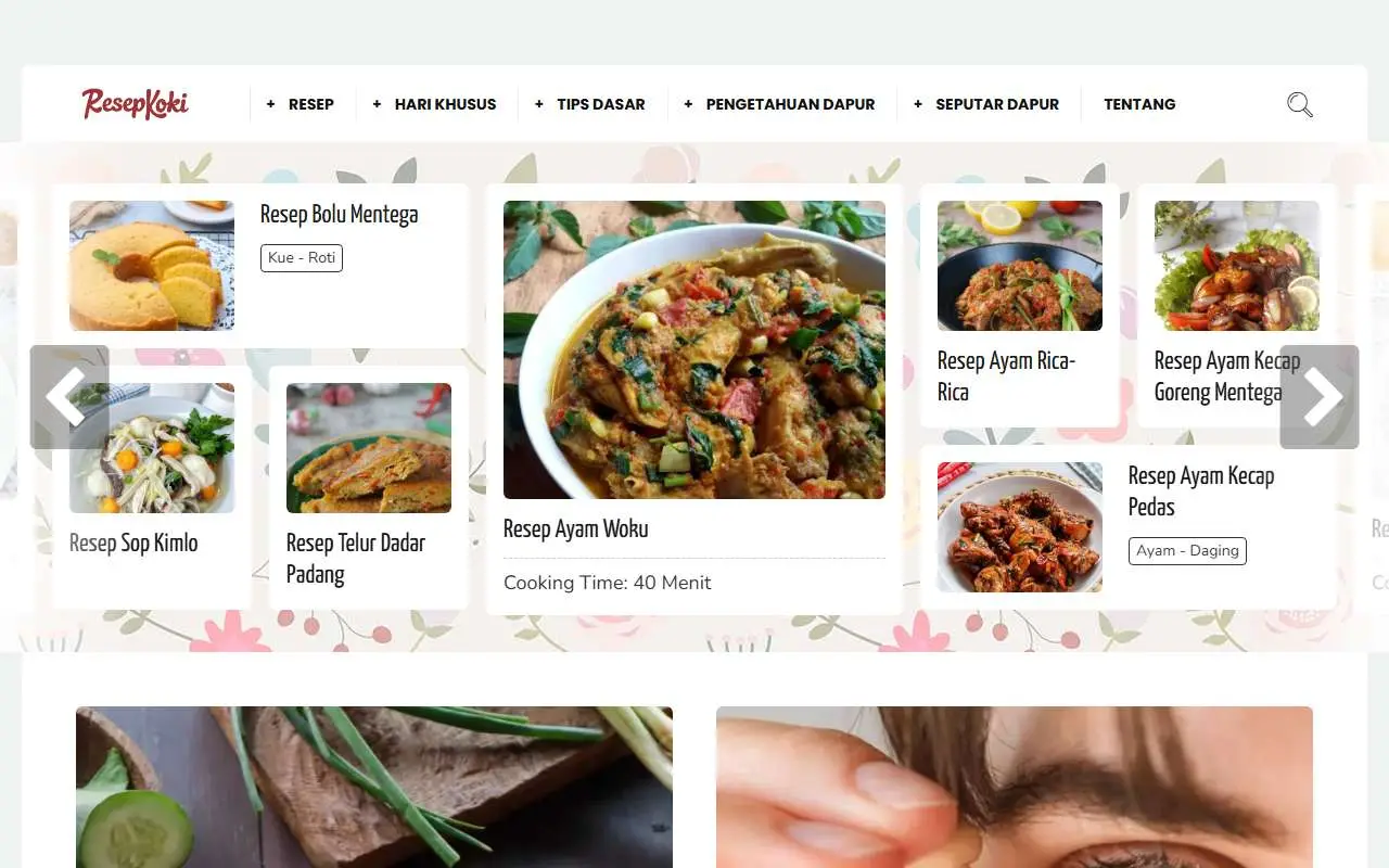 Tampilan website resmi Resep Koki (resepkoki.id)