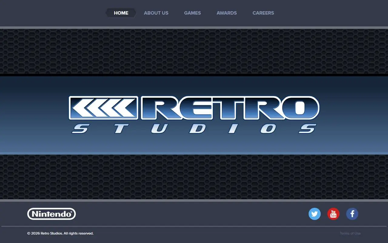 Tampilan website resmi Retro Studios (retrostudios.com)