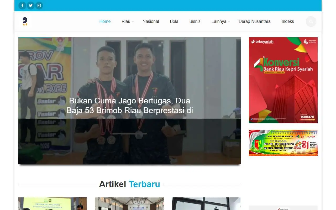 Tampilan website resmi Riau Online (riauonline.co.id)