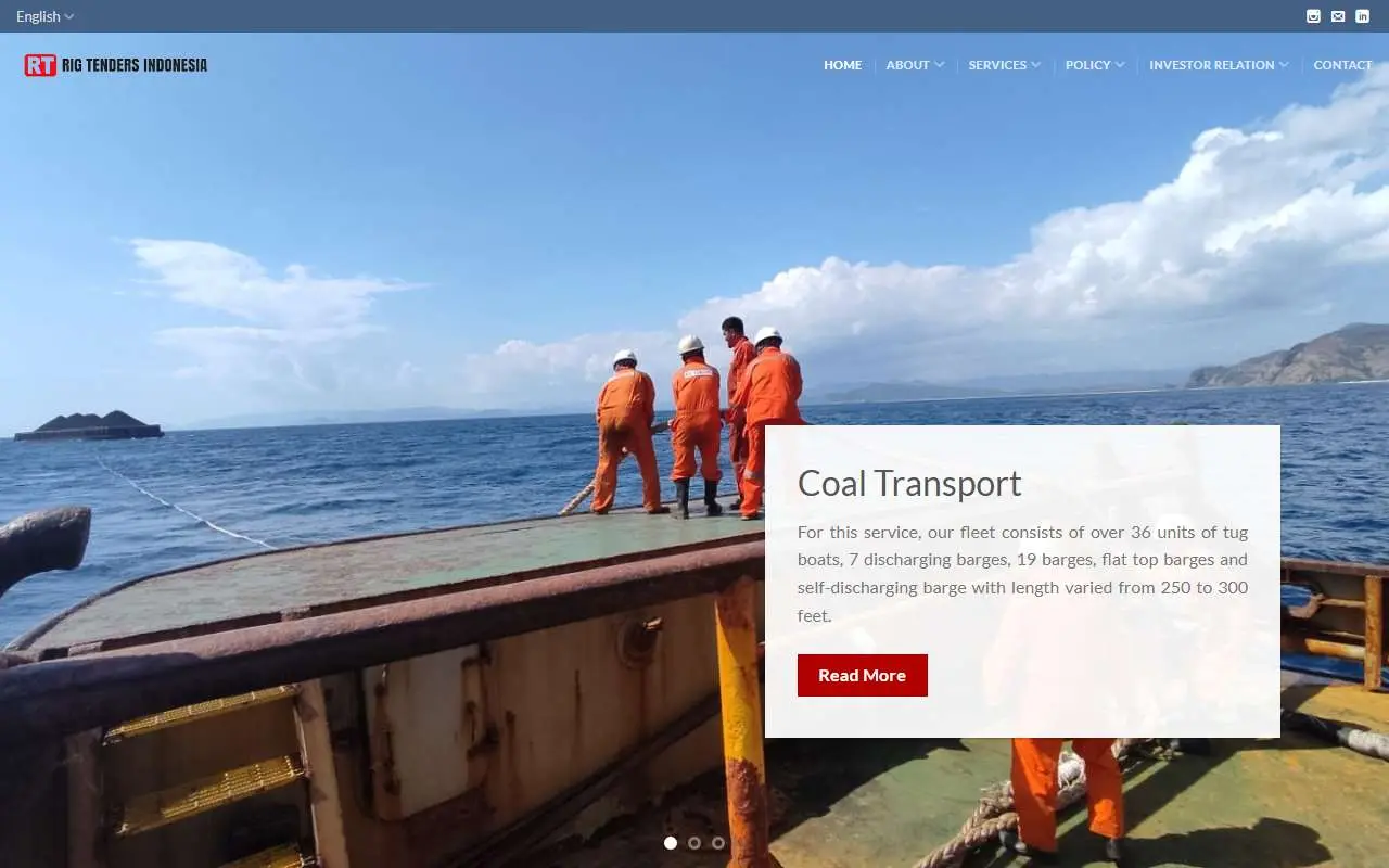 Tampilan website resmi Rig Tenders (rigtenders.co.id)