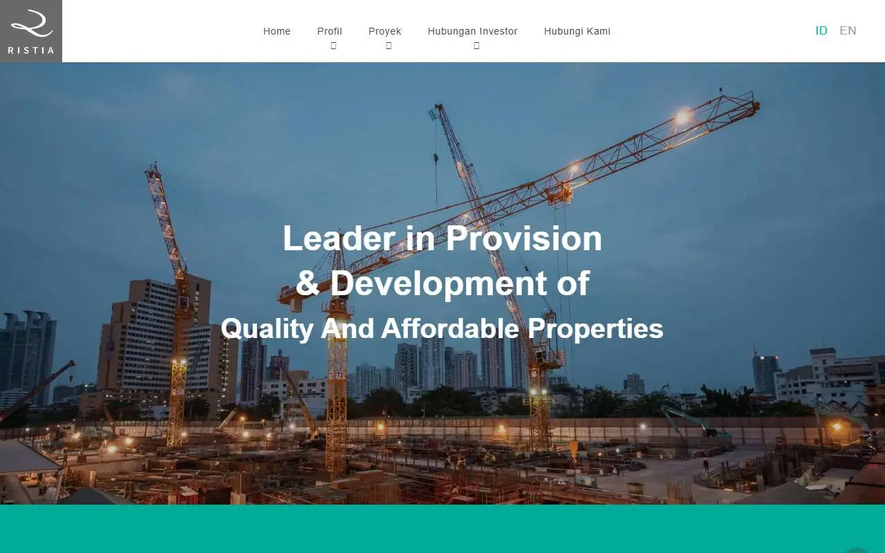 Tampilan website resmi Ristia Bintang Mahkotasejati (ristiagroup.com)