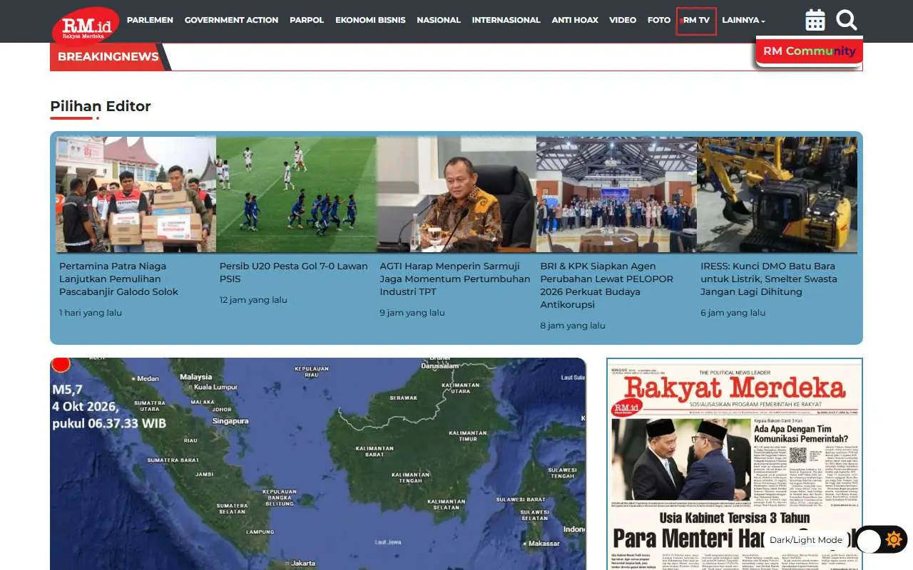 Tampilan website resmi RM.id (rm.id)