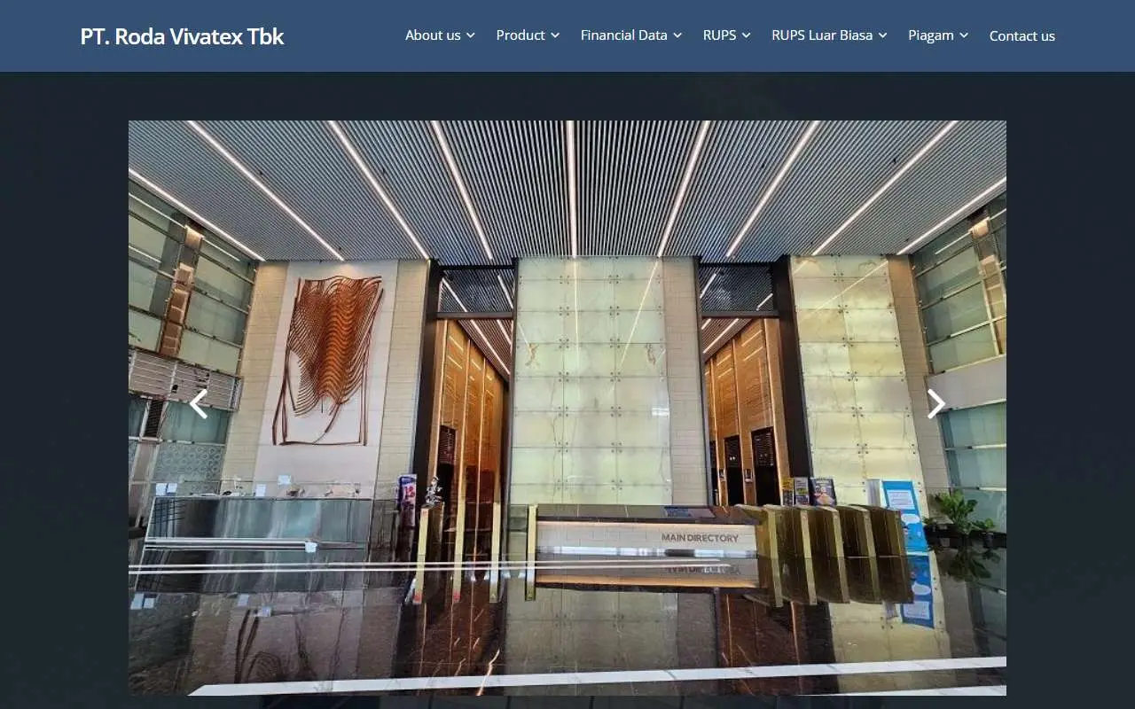 Tampilan website resmi Roda Vivatex (rodavivatex.co.id)
