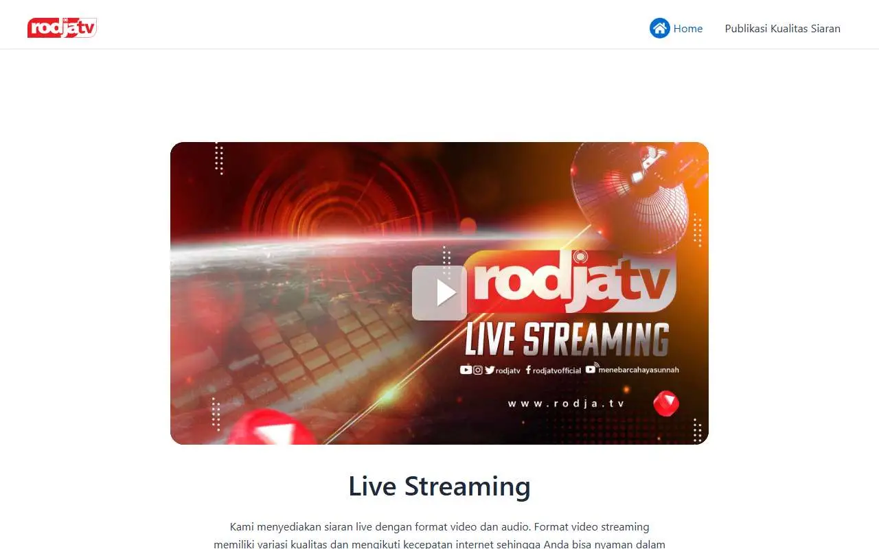 Tampilan website resmi Rodja TV (rodja.tv)