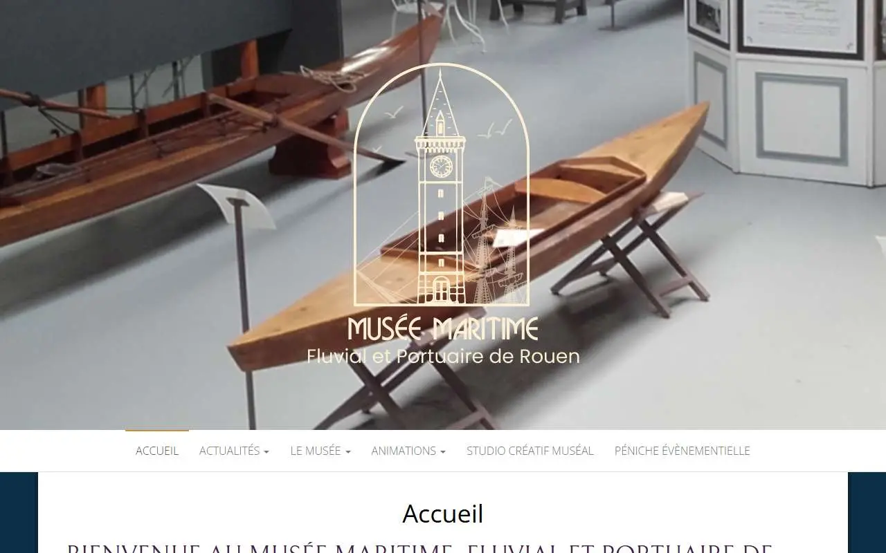 Tampilan website resmi Museum Maritim Rouen (www1.musee-maritime-rouen.asso.fr)