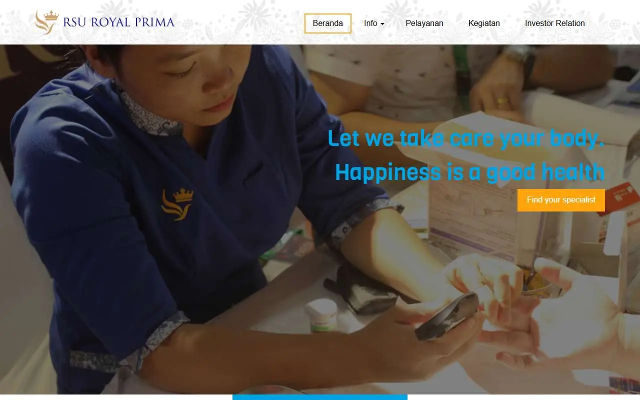 Tampilan website resmi Royal Prima (royalprima.com)