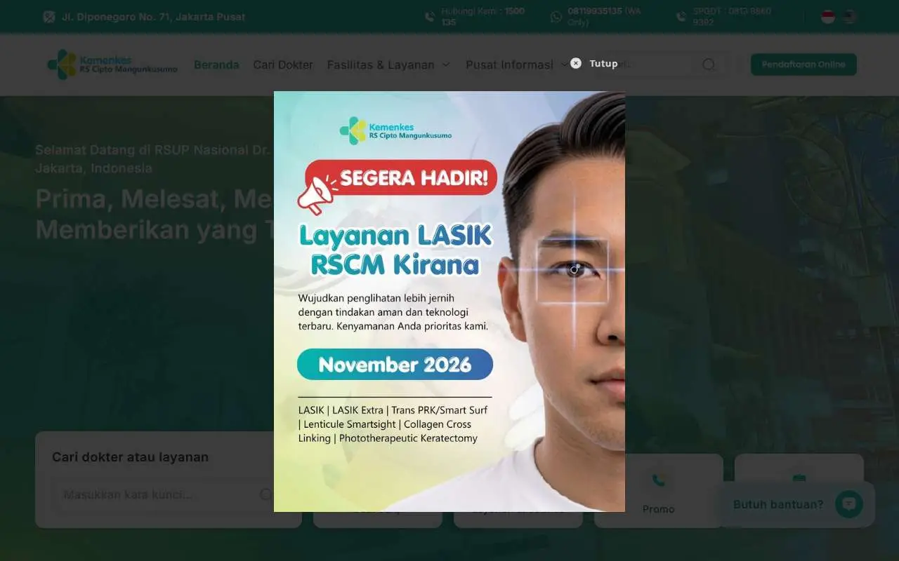 Tampilan website resmi RSCM (rscm.co.id)