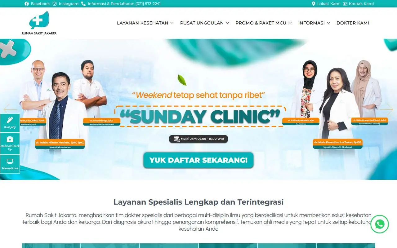 Tampilan website resmi Rumah Sakit Jakarta (rsjakarta.co.id)