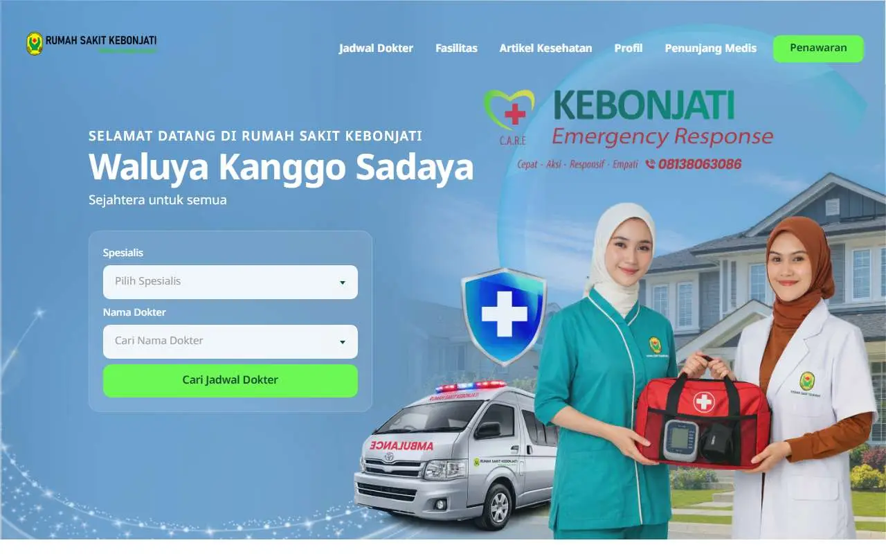 Tampilan website resmi RS Umum Kebonjati (rskebonjati.id)