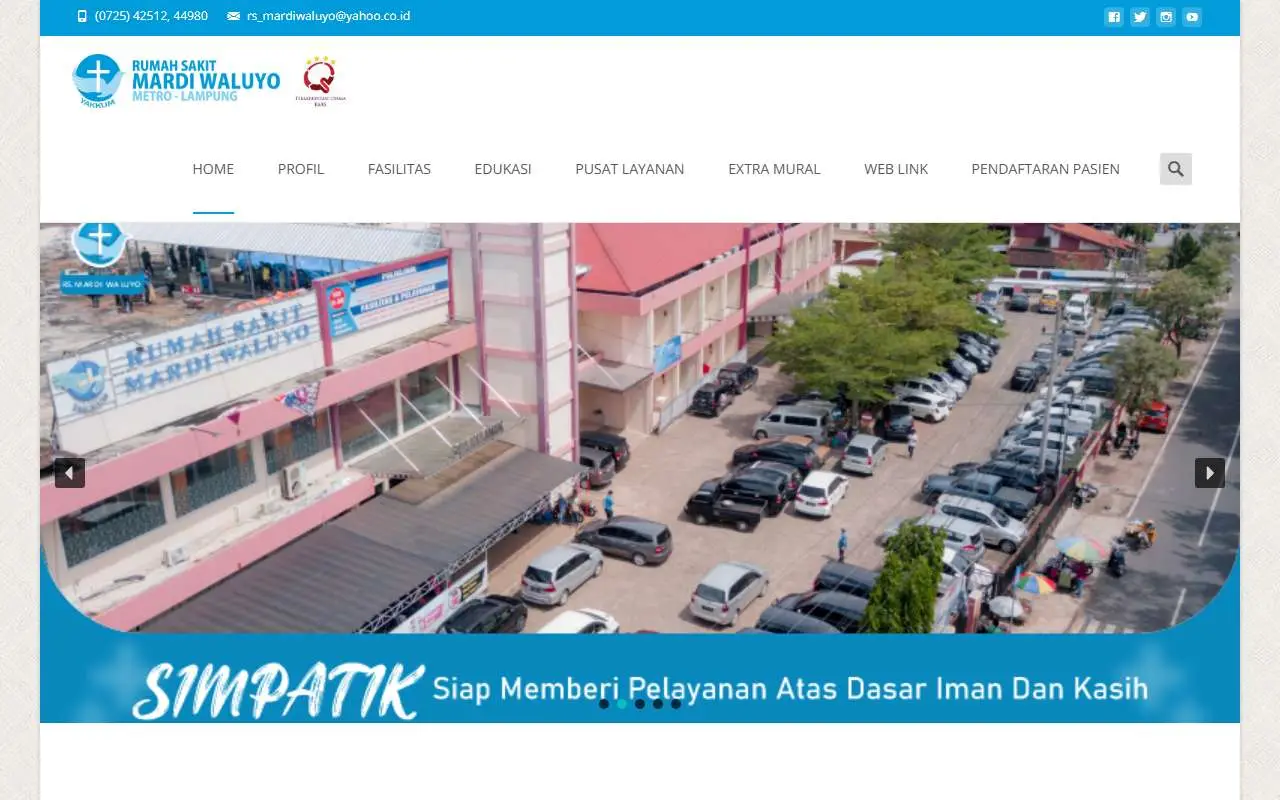 Tampilan website resmi Rumah Sakit Umum Mardi Waluyo (rsmardiwaluyo.co.id)