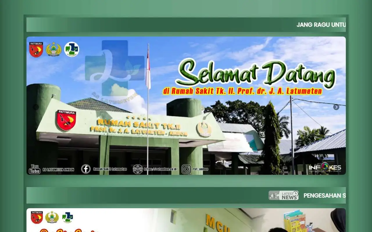 Tampilan website resmi RS Tingkat II Prof. dr. J. A. Latumeten (rstambon.co.id)