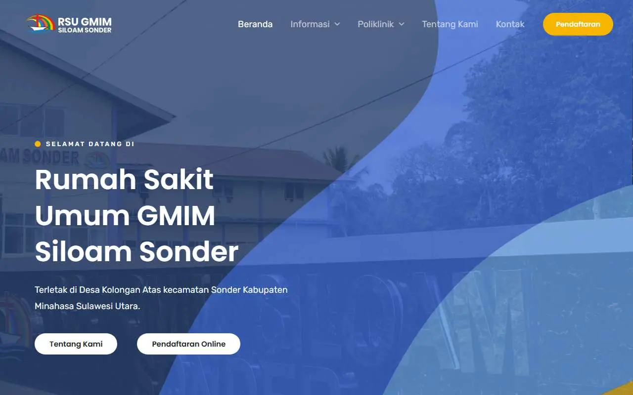 Tampilan website resmi Rumah Sakit Umum GMIM Siloam Sonder (rsugmimsiloamsonder.co.id)