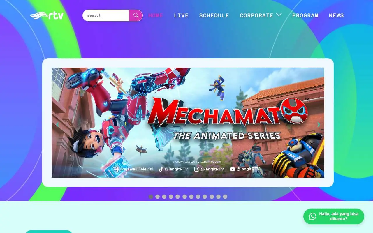 Tampilan website resmi RTV (rtv.co.id)