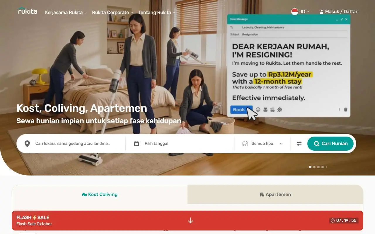 Tampilan website resmi Rukita (rukita.co)