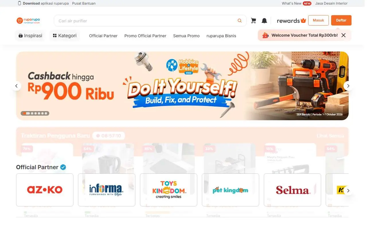 Tampilan website resmi ruparupa (ruparupa.com)