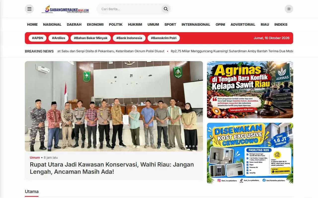 Tampilan website resmi Sabang Merauke News (sabangmeraukenews.com)
