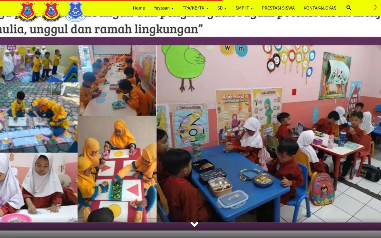 Tampilan website resmi SD Sains Al-Biruni (sains-albiruni.com)