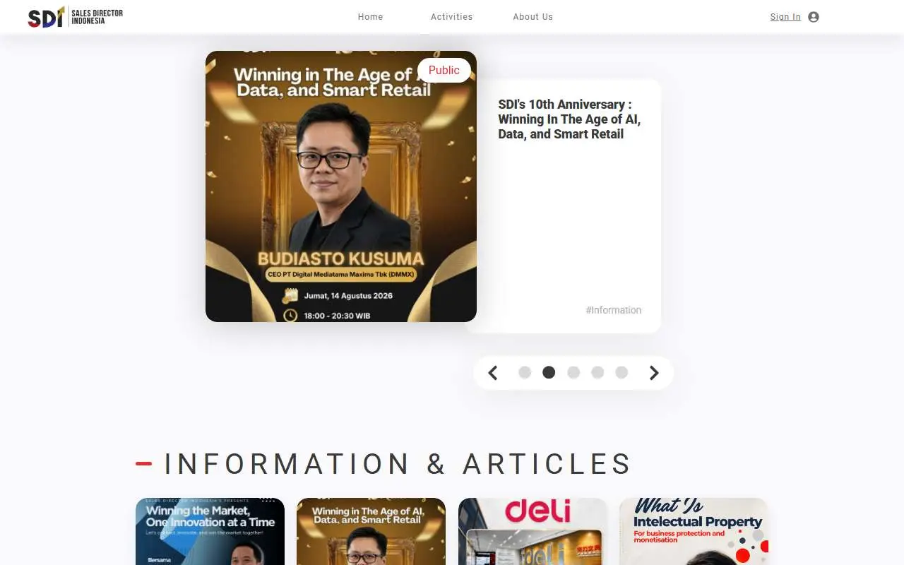 Tampilan website resmi Sales Director Indonesia (salesdirector.id)