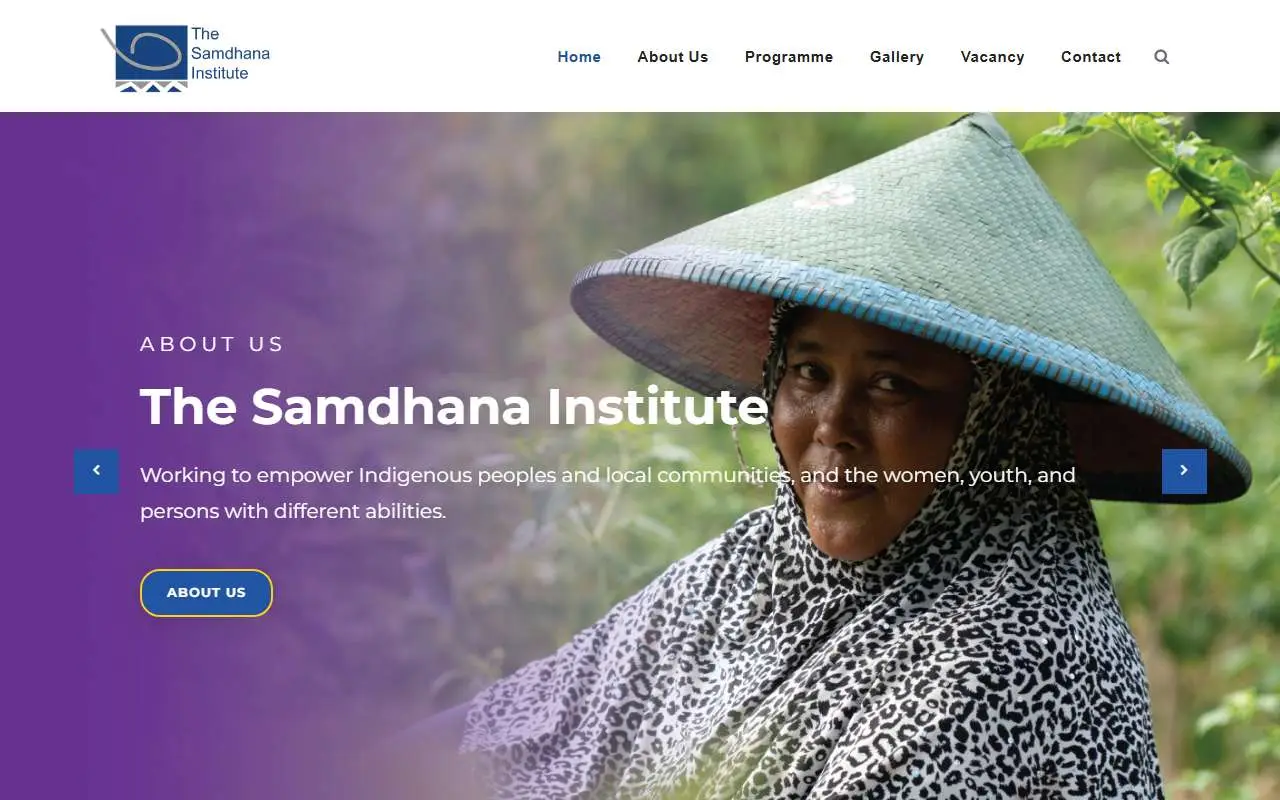 Tampilan website resmi The Samdhana Institute (samdhana.org)