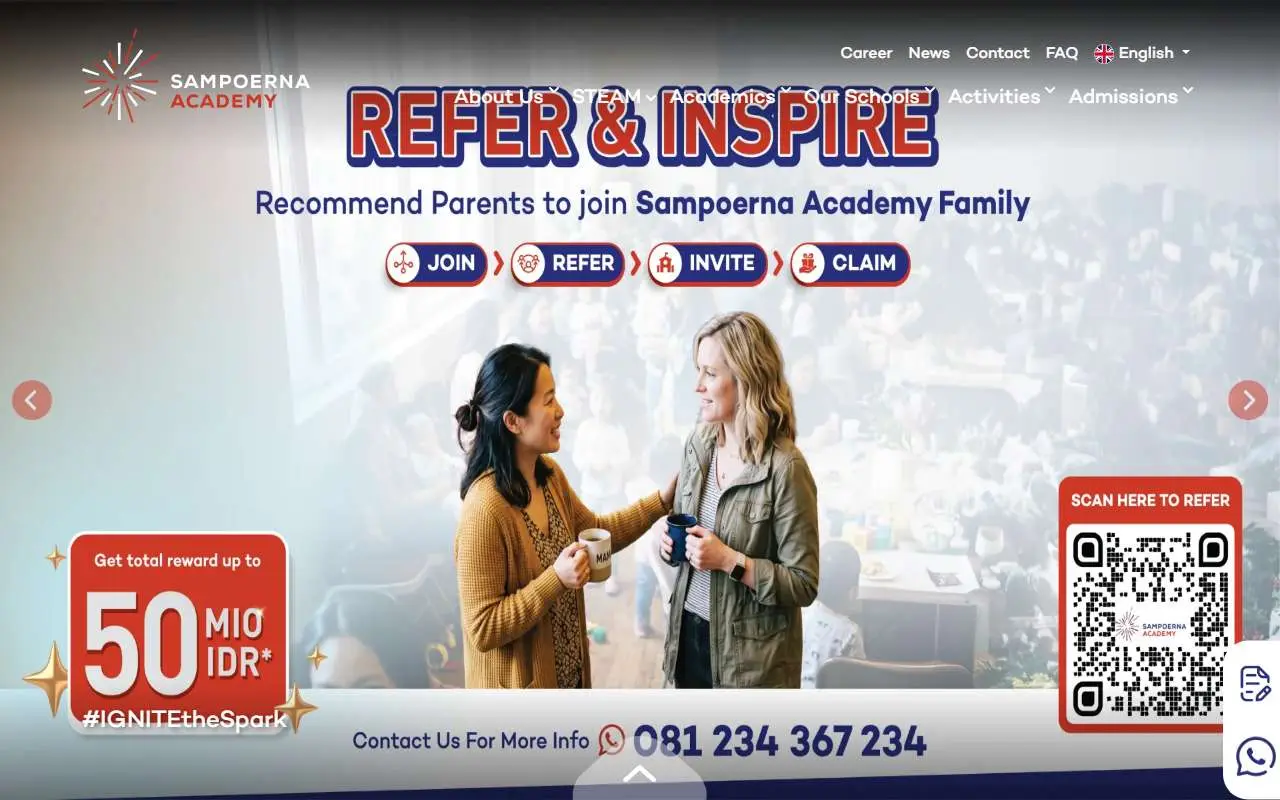 Tampilan website resmi Sampoerna Academy (sampoernaacademy.sch.id)