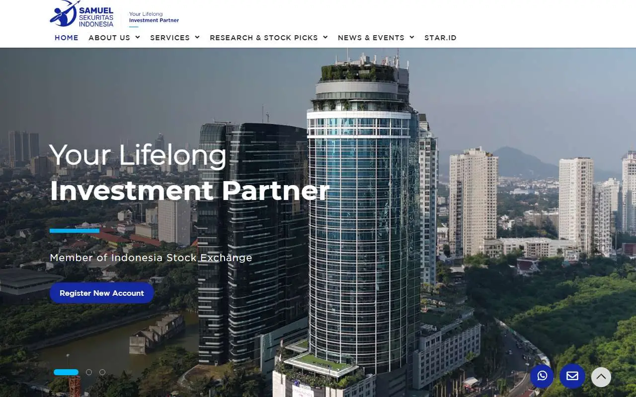 Tampilan website resmi Samuel Sekuritas (samuel.co.id)