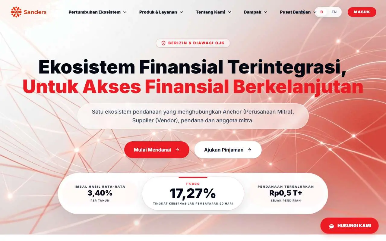 Tampilan website resmi Sanders (sanders.co.id)