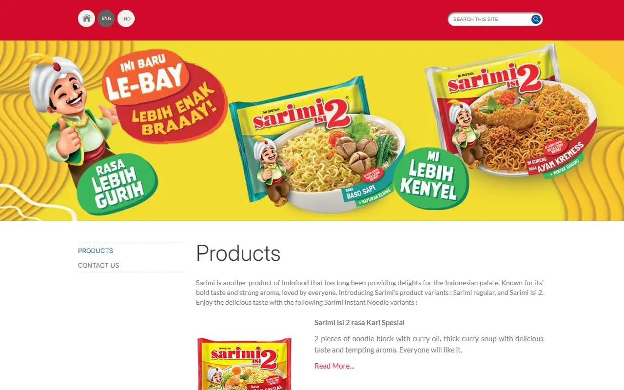 Tampilan website resmi Sarimi (sarimi.co.id)