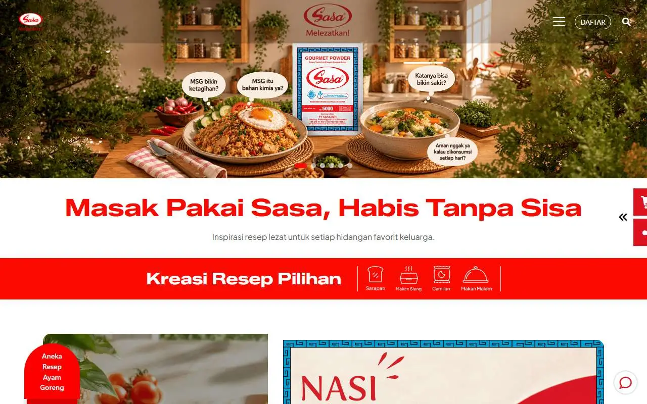 Tampilan website resmi Sasa Inti (sasa.co.id)