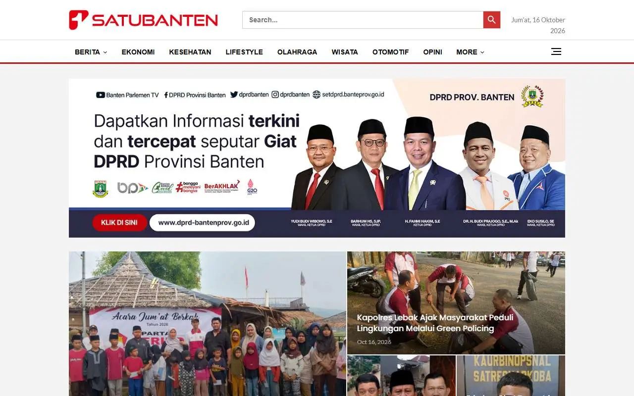 Tampilan website resmi Satu Banten (satubanten.com)