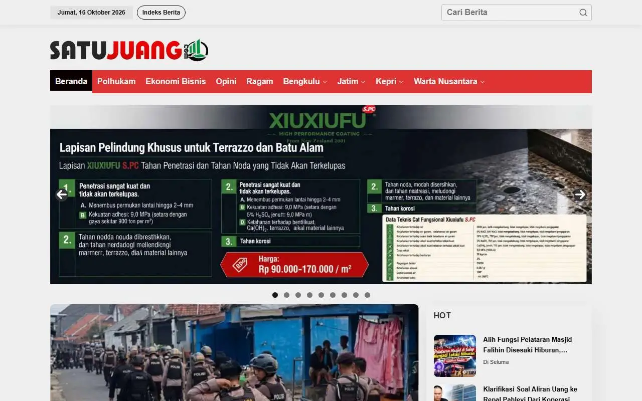 Tampilan website resmi Satujuang (satujuang.com)
